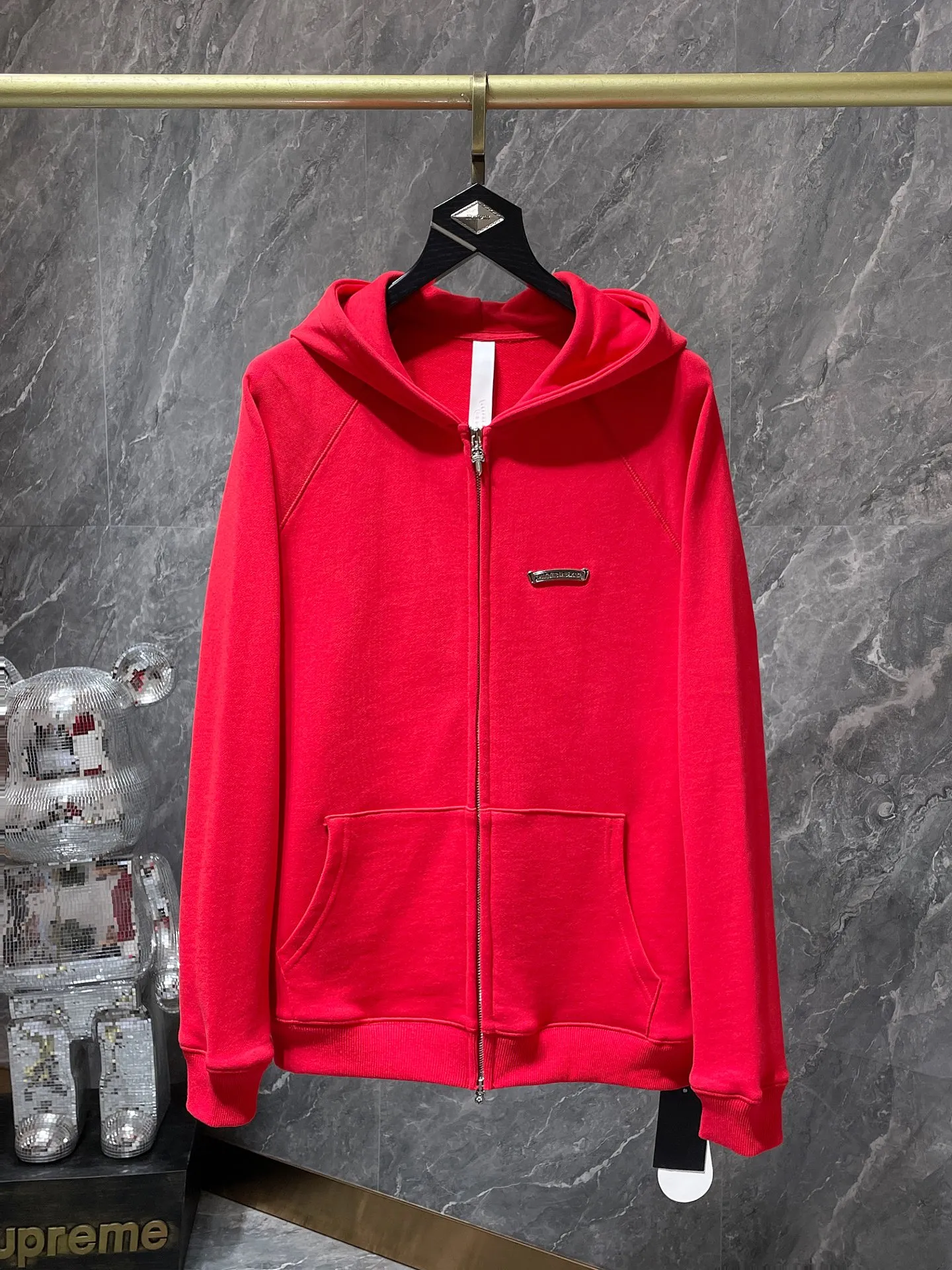 P270 Chrome Hearts Autumn and Winter 2025 counter sync ❤️ Chrome Hearts red U Sailin On zipper sweatshirt Improved customized version 1:1 high-weight high-quality fabric Recommended color: red black Size: S, M, L, XL